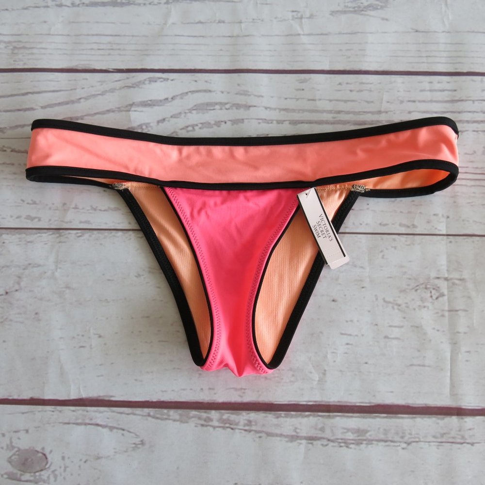 Victoria's Secret Swim "The Banded Itsy" Colorblock Bikini Bottoms - Size Small